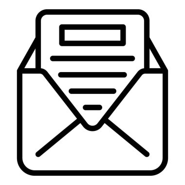 E- posta avantajı simgesi ana hatlı vektörü. Kâr kurulu. Kritik fikir