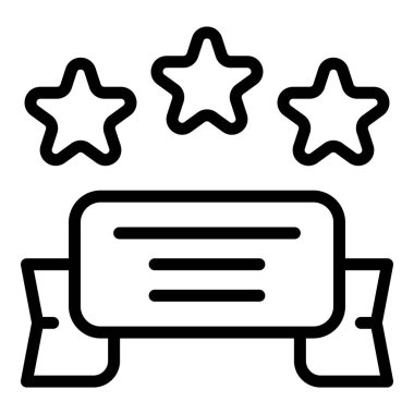 Yıldız afişi kariyer ikonu ana hatları vektörü. Kahraman cesareti. Kişinin tutkusu