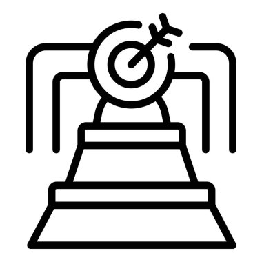 Kemer hedef simgesi ana hat vektörü. Kişisel kariyer. Cesarete meydan oku.