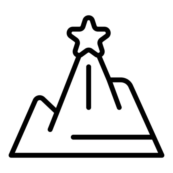 Courage Mountain Icon Outline Vektor Heldenseligkeit Arbeitskompetenz — Stockvektor