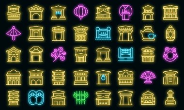 Cömertlik simgeleri ana hatları belirler. Yiyecek bağışla. Hayırsever gönüllü vektör neon