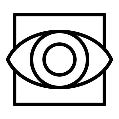 Çevrimiçi göz müzesi ikonu ana hatları vektörü. Kültür sanat eserleri. Galericiler