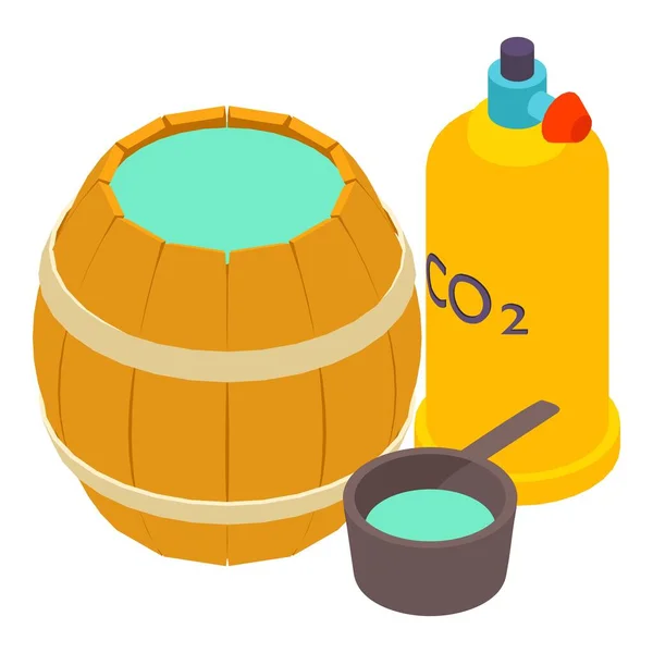 Forging Equipment Icon Isometric Vector Carbon Dioxide Gas Balon Wood — Stock Vector