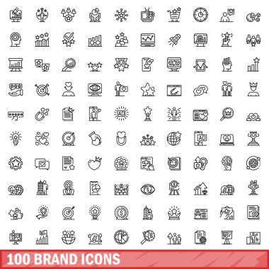 100 marka simgesi. Beyaz arkaplanda izole edilmiş 100 marka simgesi vektörünün taslağı