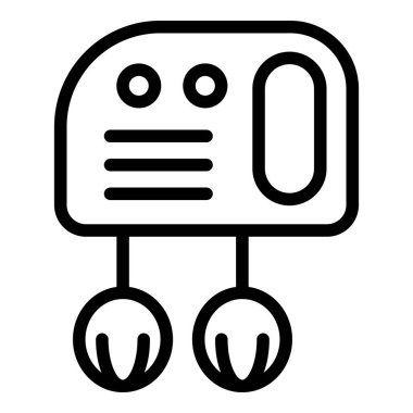 Gıda karıştırıcı ikonu ana hatları vektörü. Mutfak menüsü. Ev tahtası