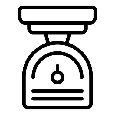 Mutfak ölçekli ikon ana hatları vektörü. Sayı tahtası. Yemek pişir