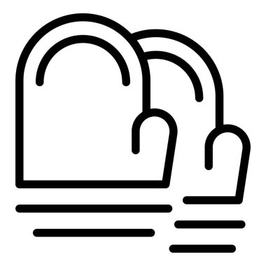 Eldiven pişirme ikonu ana hatları vektörü. Kitap tarifi. Ev menüsü