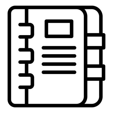 Kağıt tarif kitabı ikonu ana hatları vektörü. Yemek pişir. Ev tahtası