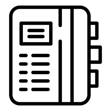 Restoran kitabı ikonu ana hatları vektörü. Yemek tarifi. Mutfak menüsü