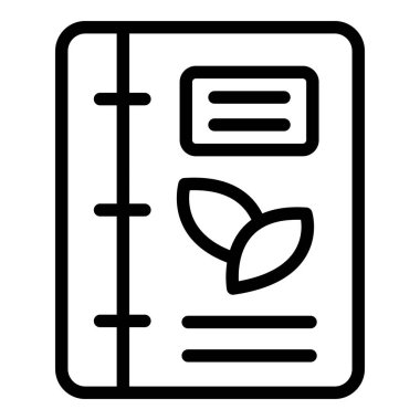 Tarif kitabı ikonu ana hatları vektörü. Yemek menüsü. Ev tahtası