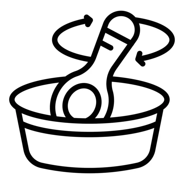 Spoon Mixer Icône Contour Vecteur Chef Cuisinier Tableau Accueil — Image vectorielle