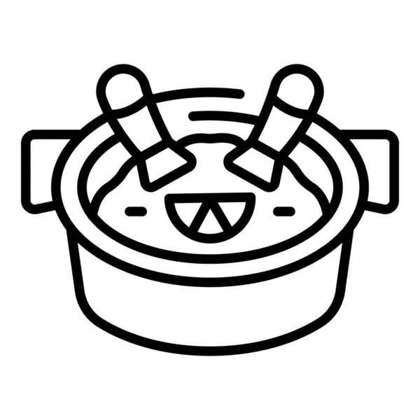 Icône Paella Riz Vecteur Contour Nourriture Espagnole Cuisine Française — Image vectorielle