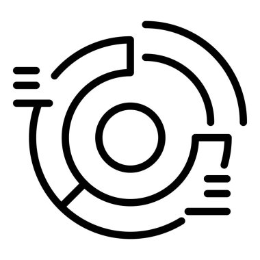 Pasta grafiği ikon ana hatlarını paraya çevirir. Huni verileri. Dijital kurşun