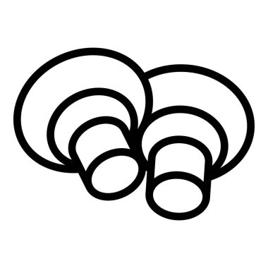 Mantar yemek ikonu ana hatları vektörü. Orman pisliği. Mantar morel