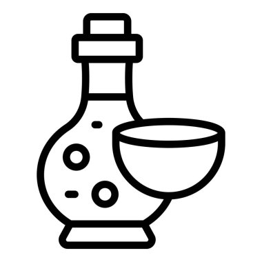 Coco yağ şişesi ikonu ana hat vektörü. Doğal ürün. Hindistan cevizi özü