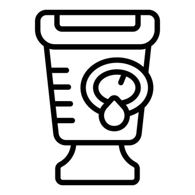 Sabun dağıtıcı ikon ana hatları vektörü. Kozmetik kremi. Süt doğal