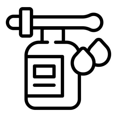 Dispenser krem ikonu ana hatları vektörü. Kozmetik Hindistan cevizi. Süt sabunu