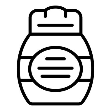 Hindistan cevizi ikonu ana hatları vektörü. Kozmetik yağı. Süt şampuanı.