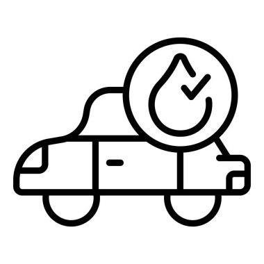 Araba antifriz ikonu ana hat vektörü. Otomatik motor. Motor tamiri