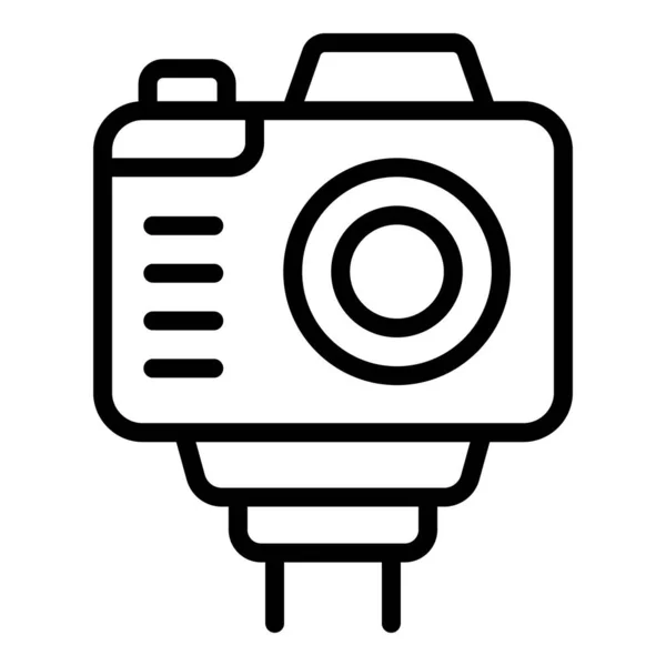 Εικονίδιο Περιγράμματος Εικόνας Κάμερας Δράσης Δεδομένα Κέρδους Ψηφιακό Χρήμα — Διανυσματικό Αρχείο