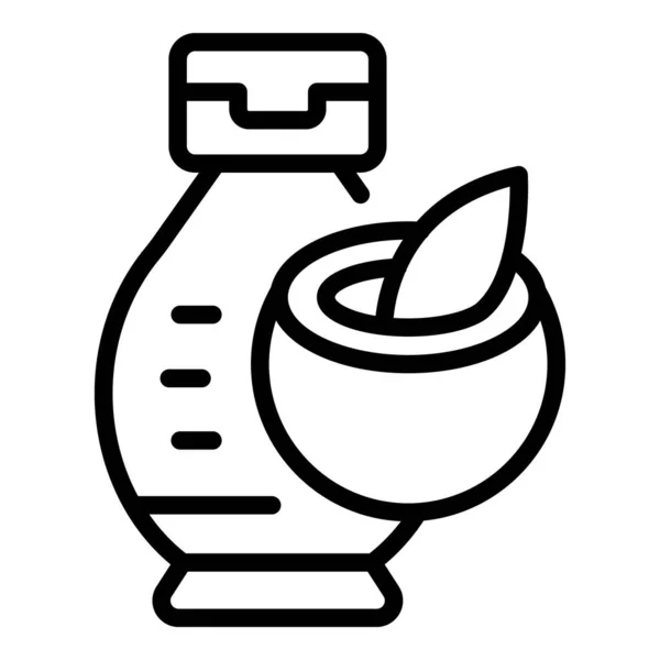 油瓶图标勾勒矢量 牛奶洗发水天然产品 — 图库矢量图片