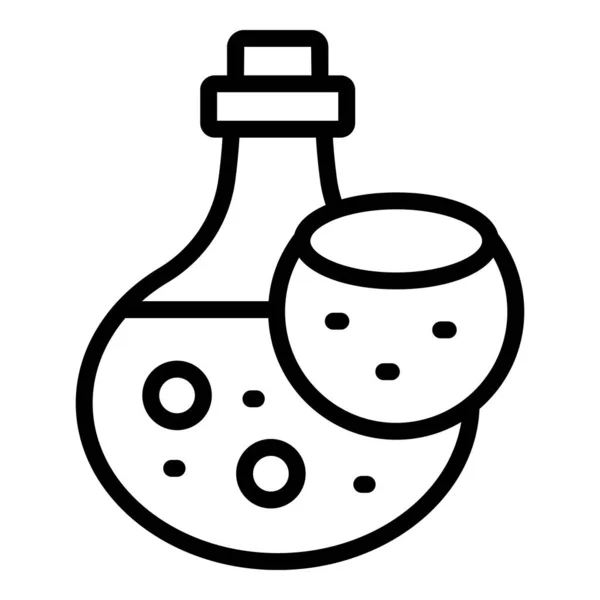 Вектор Контуру Піктограми Пляшки Натуральним Маслом Косметичний Шампунь Витягнути Продукт — стоковий вектор