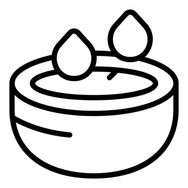 Coconut Crème Goutte Icône Contour Vecteur Paquet Lait Étiquette Extrait — Image vectorielle
