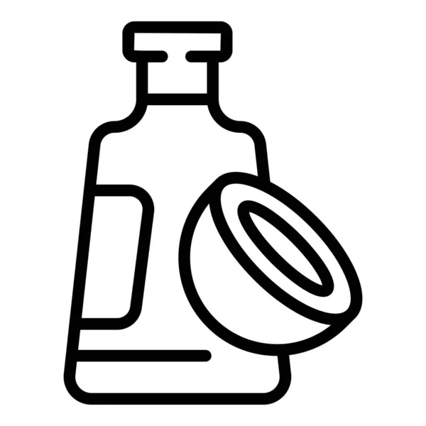 Coco Shampoo Icon Outline Vektor Milchsahne Naturprodukt — Stockvektor