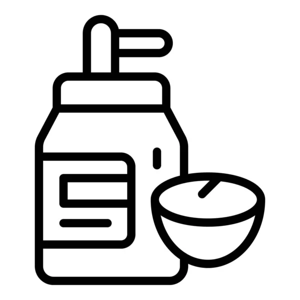 Coconut Oil Icon Outline Vector Coco Cosmetic Soap Design — Stock Vector