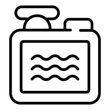 Soğutma ikonu ana hatları vektörü. Araba suyu. Antifriz