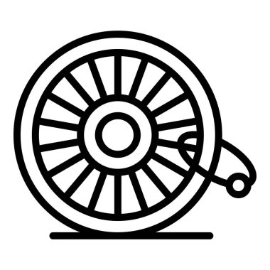 Tekerlekli bisiklet ikonu dış hat vektörünü kilitle. Hem de çok. Yer döngüsü