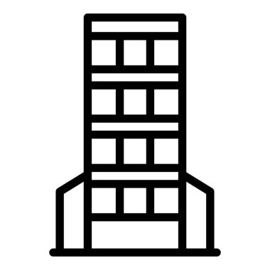 Merkez simge ana hatları vektörü oluşturuluyor. Modern şehir. Alışveriş merkezi