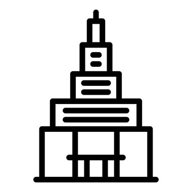 Alışveriş merkezi ikon ana hatları vektörü. Modern mağaza. Şehir merkezi