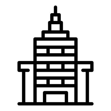 Dükkan binası ikon ana hatları vektörü. Modern mağaza. Perakende merkezi