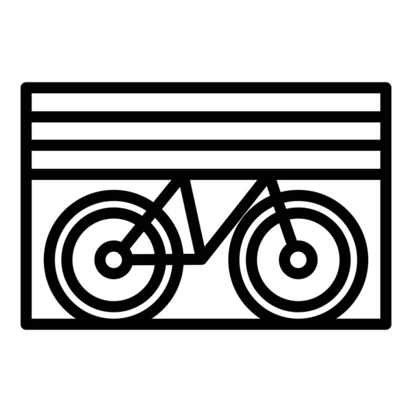 Vecteur Contour Icône Garage Vélo Dans Parc Lieu Gare — Image vectorielle