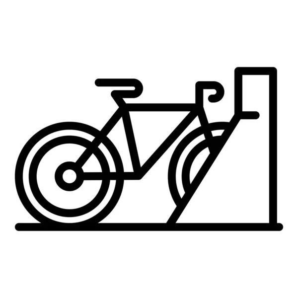 Estación Bicicleta Icono Contorno Vector Lugar Del Área Tráfico Personas — Archivo Imágenes Vectoriales