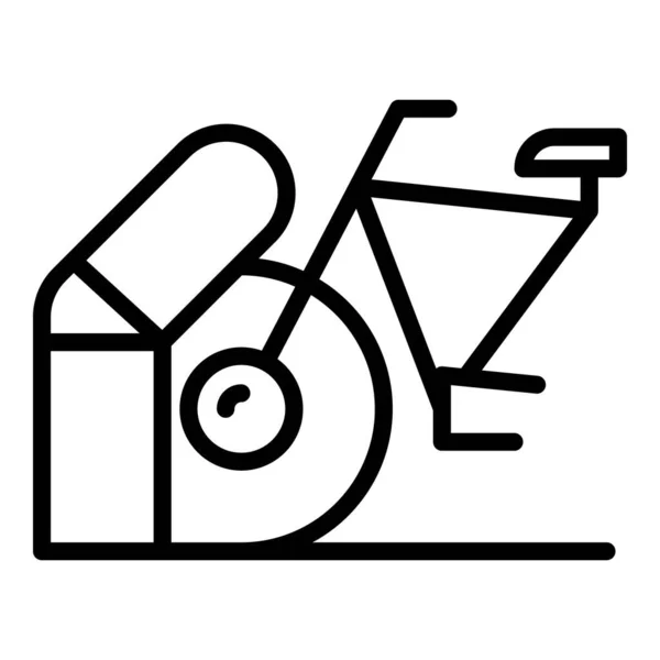 Estacionamiento Bicicleta Bloqueo Icono Contorno Vector Lugar Del Área Estación — Vector de stock