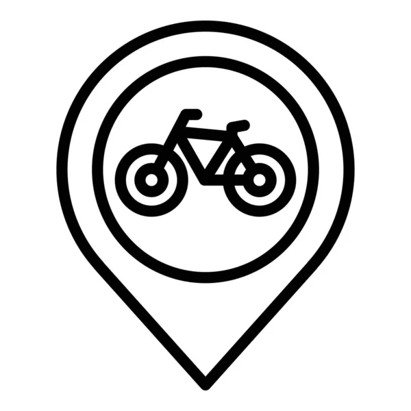 Cykel Parkeringsplats Ikon Kontur Vektor Plats Cykelpark — Stock vektor