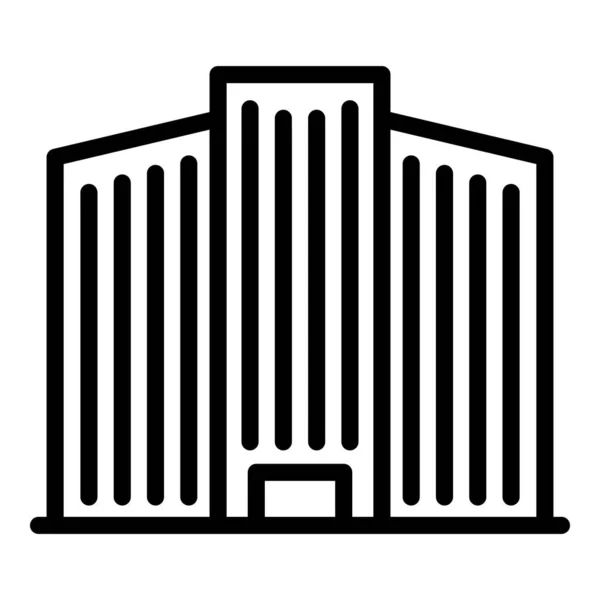 Ikona Budynku Wydziału Wektor Zarysu Nowoczesne Centrum Miasto Biznesu — Wektor stockowy