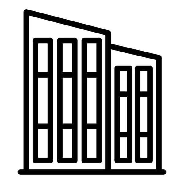 Вектор Контуру Піктограми Центру Офісної Будівлі Сучасне Місто Роздрібний Центр — стоковий вектор