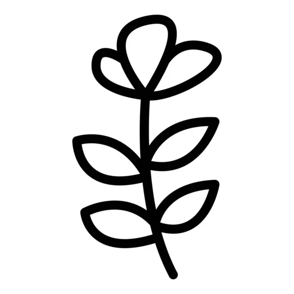 Oregano图标轮廓向量 叶子香草 罗勒植物 — 图库矢量图片