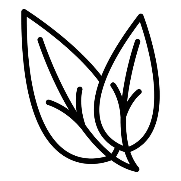 Ikona Rośliny Botanicznej Zarys Wektor Liść Oregano Żywność Ogrodowa — Wektor stockowy