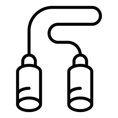 Naylon ip atlama ikonu ana hat vektörü. Çocuk oyunu. Spor egzersizi.