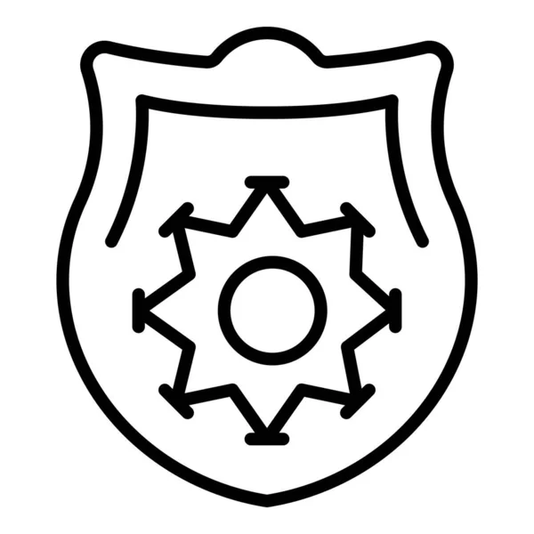 Icône Badge Police Vecteur Contour Prison Des Menottes Arrêt Pénal — Image vectorielle