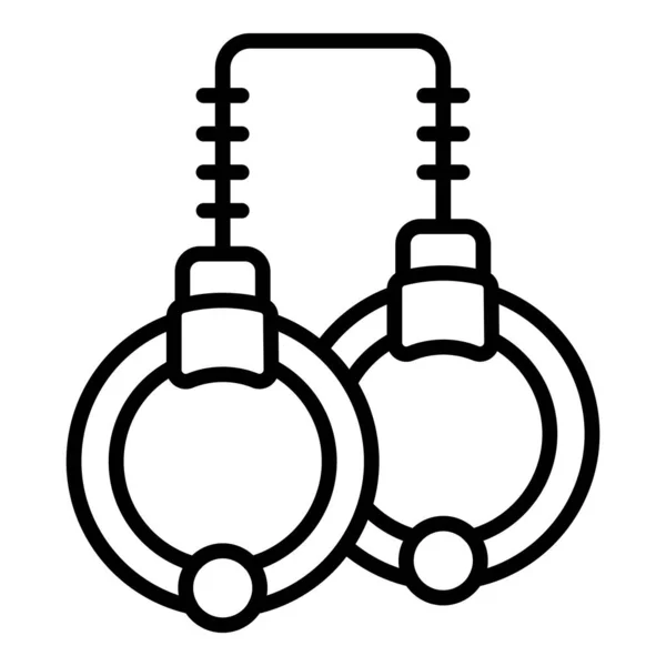 Moderne Handboeien Icoon Omtrek Vector Hand Gevangenis Gevangenisdief — Stockvector