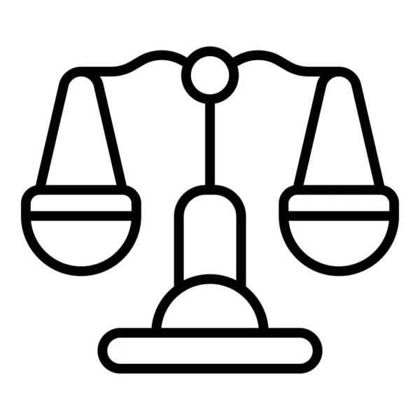 Icône Balance Justice Contour Vecteur Prison Arrestation Criminelle — Image vectorielle
