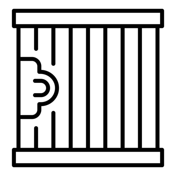 Icono Puerta Prisión Contorno Vector Cárcel Del Crimen Ladrón Cadenas — Vector de stock