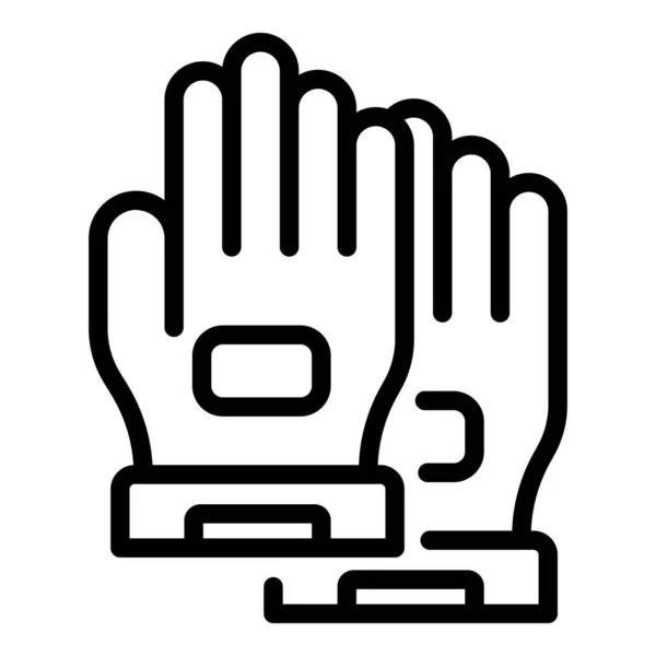 Αθλητικά Γάντια Εικονίδιο Περίγραμμα Διάνυσμα Χέρι Χιόνι Ασφάλεια Από Γάντια — Διανυσματικό Αρχείο