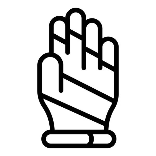 Schneehandschuhe Symbolisieren Den Umrissvektor Winterhandschuh Sport Hand — Stockvektor