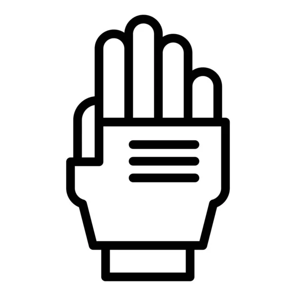 安全运动手套图标勾勒病媒 设备对 指甲油设备 — 图库矢量图片